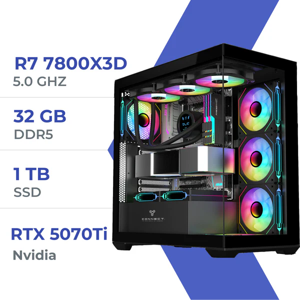 PC Gamer ULTRASETUP R7 7800X3D /1TB SSD/32GB/RTX 5070 Ti