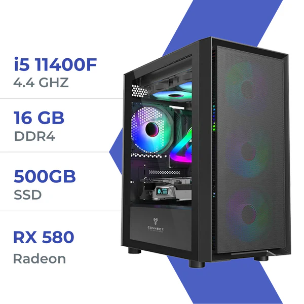 PC Gamer ULTRASETUP i5 11400F/500GB SSD/16GB/RX 580