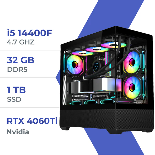 PC Gamer ULTRASETUP i5 14400F/1TB SSD/32GB/RTX 4060Ti