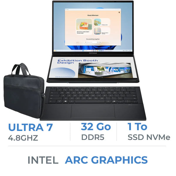 ASUS ZENBOOK DUO UX8406MA-QL357X Intel Ultra 7-155H/32Go DDR5/1TB SSD/14" OLED