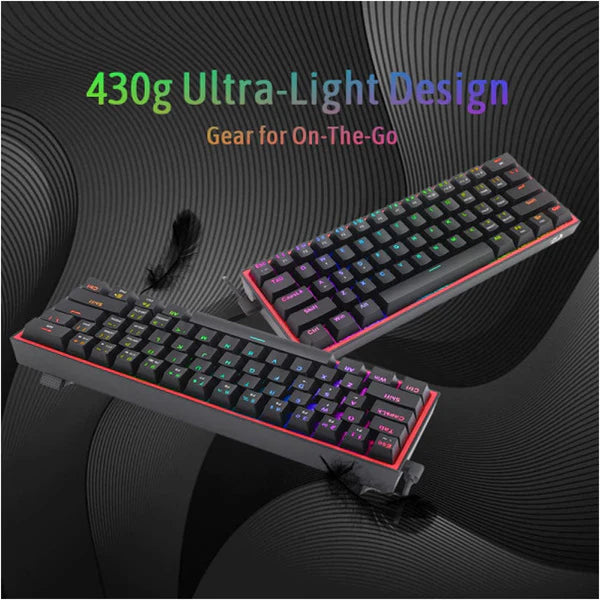 Redragon K617 Fizz 60% RGB Red Switches (Black)